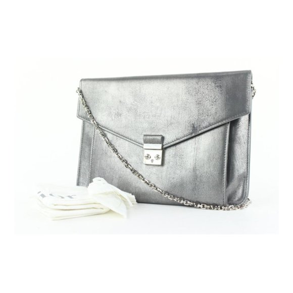 Dior Pewter Silver Chain Flap Crossbody Bag 292da5 - Picture 8 of 13